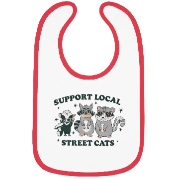 Discover Support Local Street Cats Skunk Raccoon and Possum Bibs