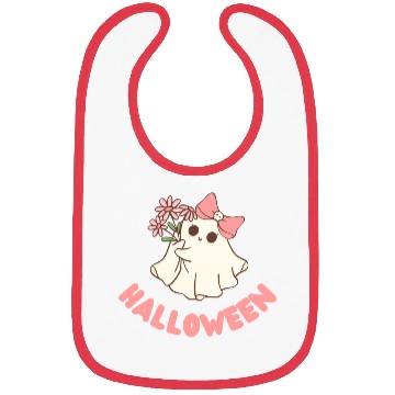 Discover halloween friendly flower ghost Bibs