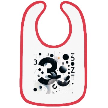 Discover Abstract Lucky number 3 Bibs