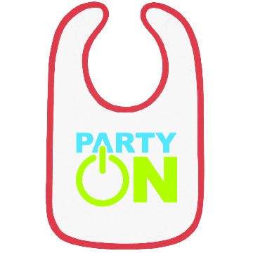 Discover Party On Play Icon Switch Techno DJ Music Symbol Bibs