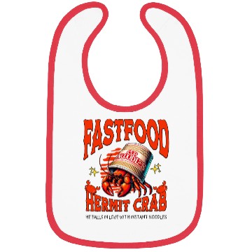 Discover Cute Hermit Crab Instant Noodles Lover Bibs