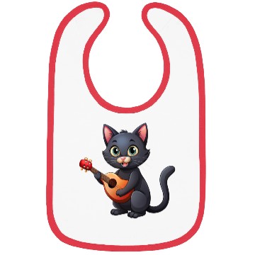 Discover Black cat plays guitar Bibs