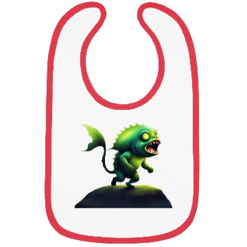 Discover Green Monster Fish Roaring on the Rock Bibs