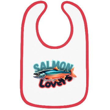 Discover Salmon Lovers 3d Illustration Bibs
