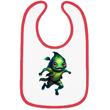 Discover Green Monster Fish Floating in the Deep Sea Bibs