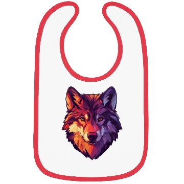 Discover Floral Wolf Vintage Flowers Wolf Face for Wolves Bibs