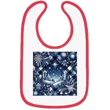 Discover flannel blue and white christmas Bibs