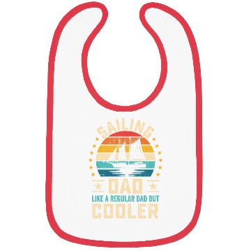 Discover Sailing dad quote retro sunset sailboat design Bibs