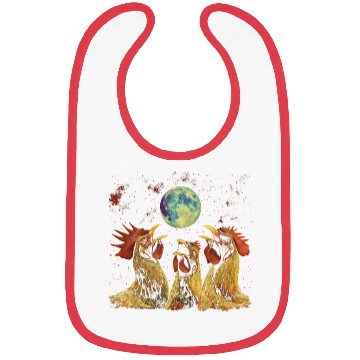 Discover Chicken Farmer Farming Howling Moon Bibs