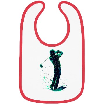 Discover Minimalist Golfer Green Glow Silhouette Bibs