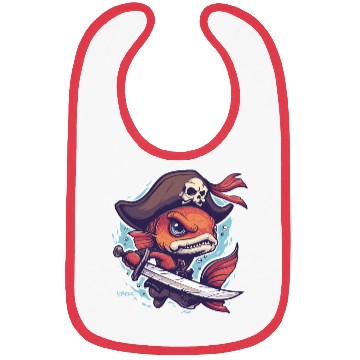 Discover Captain Goldfish the Fish Pirate Bibs