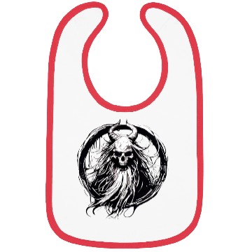 Discover Dark Mythical Skull with Horns Design Bibs