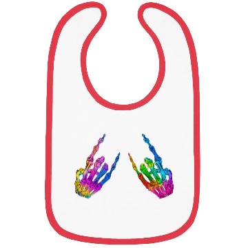 Discover Rock On Rock Star Skeleton Hands LGBT Rainbow Bibs