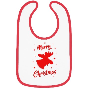Discover Festive Reindeer with Merry Christmas Text Bibs