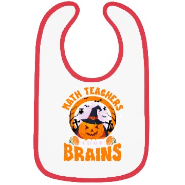 Discover Math Teachers Love Brains Halloween Pumpkin Hat Bibs