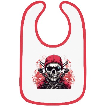 Discover Biker Skull Red Bibs