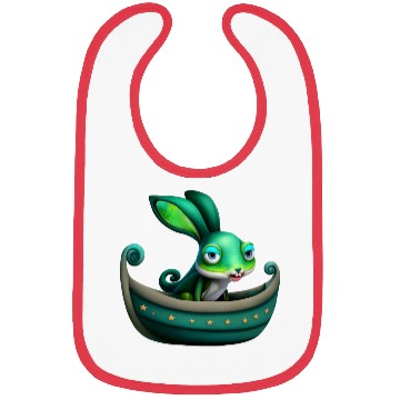 Discover Green Rabbit in a Green Boat Bibs