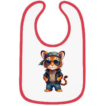 Discover Rock style cute tiger Bibs