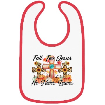 Discover Fall For Jesus He Never Leaves Bibs