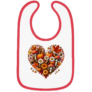 Discover Heart filled with pumpkins, leaves and nuts Bibs