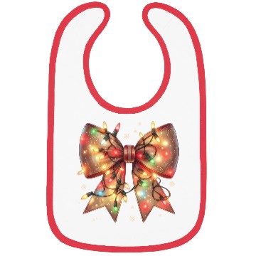Discover Christmas Light Coquette Bow Bibs