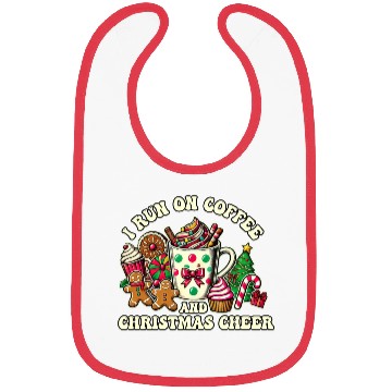 Discover I run on coffee and Christmas cheer Bibs