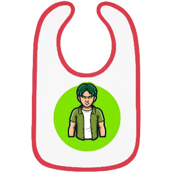 Discover Green Angry Boy Gaming Mascot Avatar Bibs