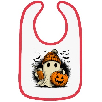Discover Hipster Ghost Trick or Treat Bibs