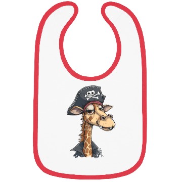 Discover Tall Fun Smiling Pirate Giraffe Bibs