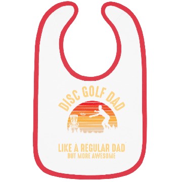 Discover Disc Golf Dad design retro sunset disc golfing Bibs