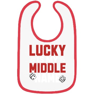 Discover Lucky is My Middle Name Gambling Bibs