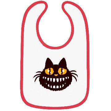 Discover Funny Crazy Monster Cat Halloween Horror Teeth Fun Bibs