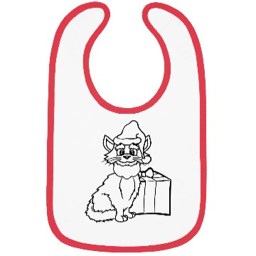 Discover Cute Santa Claus Cat Winter Hat Fun Christmas Gift Bibs