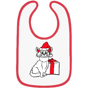 Discover Cute Santa Claus Cat Winter Hat Fun Christmas Gift Bibs