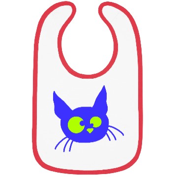 Discover Crazy Cat Squinting Funny Eyes Grimace Fun Cartoon Bibs