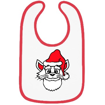 Discover Cute Santa Claus Cat Winter Hat Fun Christmas Gift Bibs