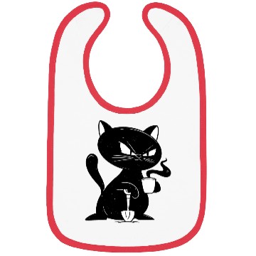 Discover Cat Drinking Coffee Funny Pet Lover Design Bibs