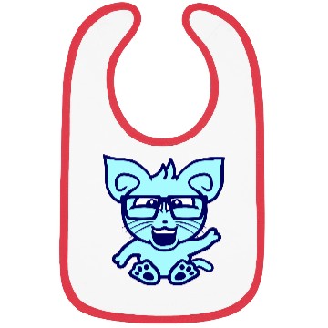 Discover Nerd Cat Horn-rimmed Glasses Geek Smart Kitten Fun Bibs