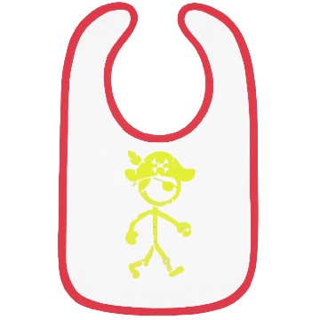 Discover Pirate Stick Figure Bibs Distressed Yellow
