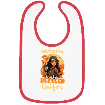 Discover Thanksgiving Golf Thankful Blessed Golfer Bibs