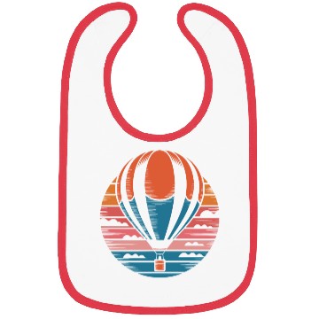 Discover Colorful Hot Air Balloon Over Sunset Clouds Bibs