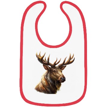 Discover Elk head with antlers Bibs