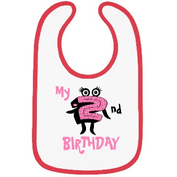 Discover Funny pink number two for birthdays Bibs