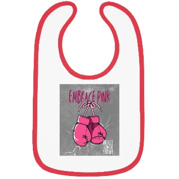 Discover Embrace Pink Black Bold Eradicate Breast Cancer Bibs