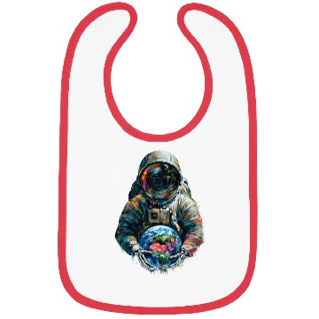 Discover An astronaut holds the planet in his hands Bibs