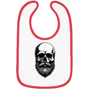 Discover Bearded Skull Art - Dark Gothic Illustration Bibs