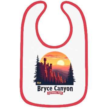 Discover Bryce Canyon National Park Retro Illustraion V 02 Bibs