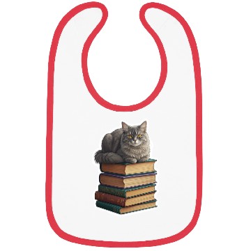 Discover Grey Cat Loaf On Books Bibs