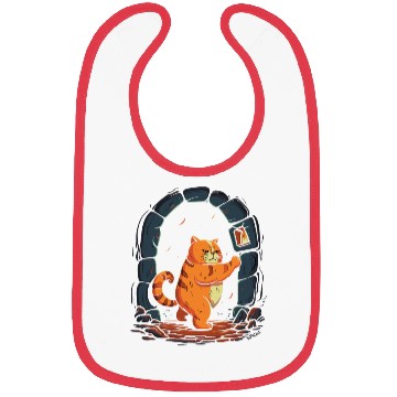 Discover Funny Chubby Red Dungeon Cat Bibs