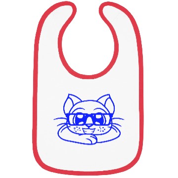 Discover Nerd Cat Horn-rimmed Glasses Geek Smart Kitten Fun Bibs